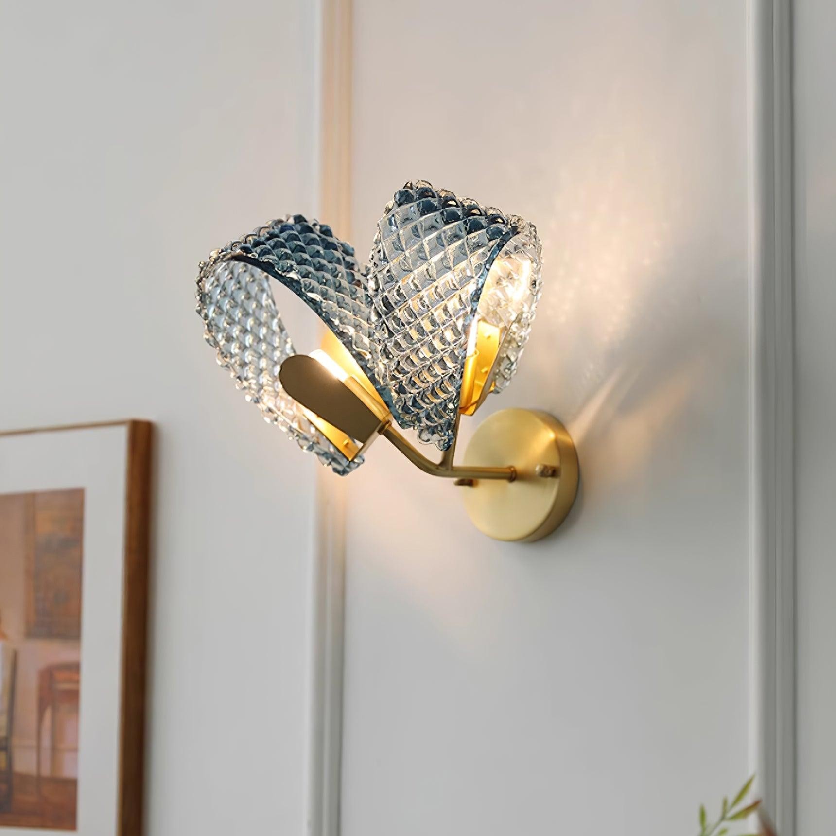 Creative Light Luxury Blue Ribbon Wall Lamp K265