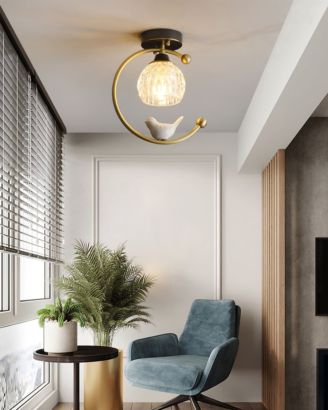 Ceramic Bird Ceiling Lamp K989
