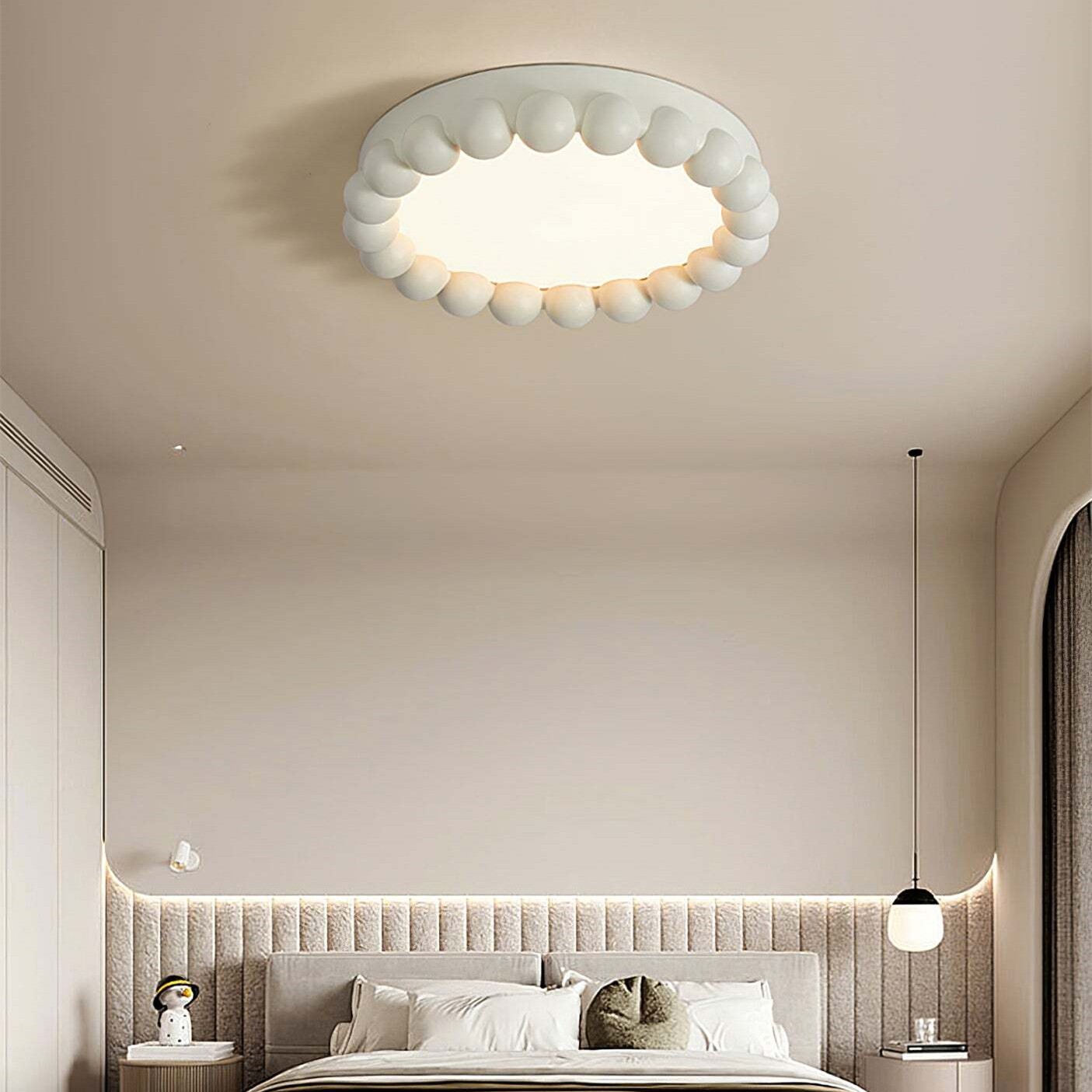 Minori Cream Art Deco LED Ceiling Lamp - Minimalist Round Design For Various Spaces K172