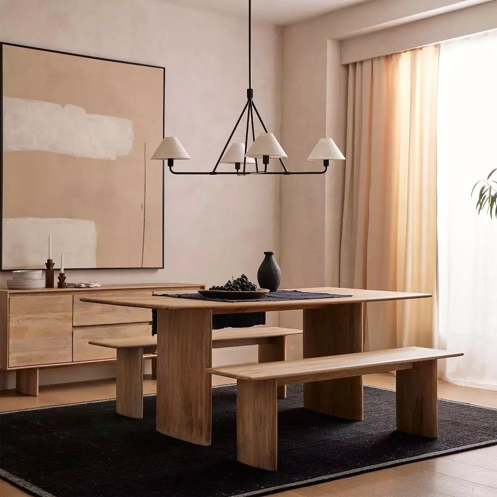 Diora Sculptural Chandelier with Fabric Shades – Modern Design for Dining & Living Spaces K1308