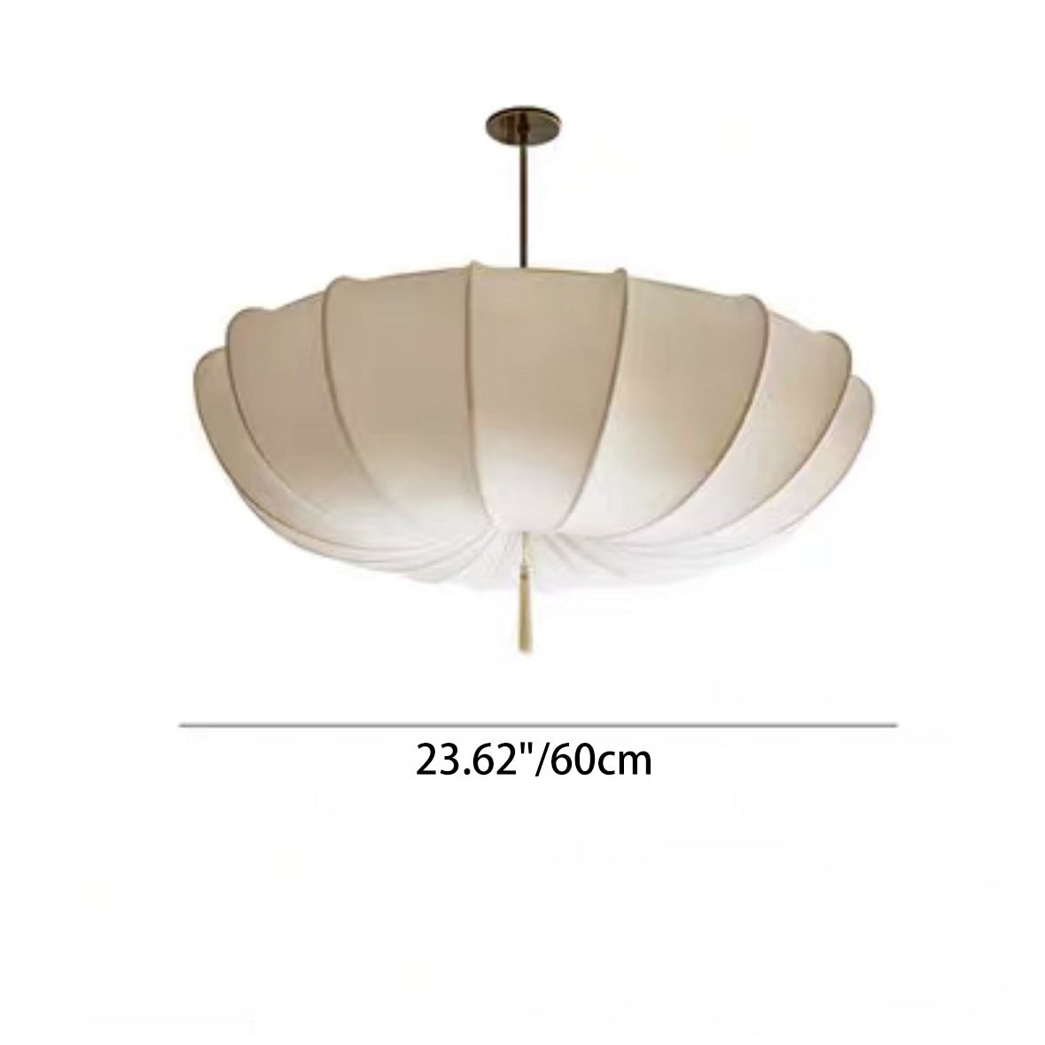 Traditional Round Fabric Shade Pendant Lamp - Elegant Fixture for Living Room K1281