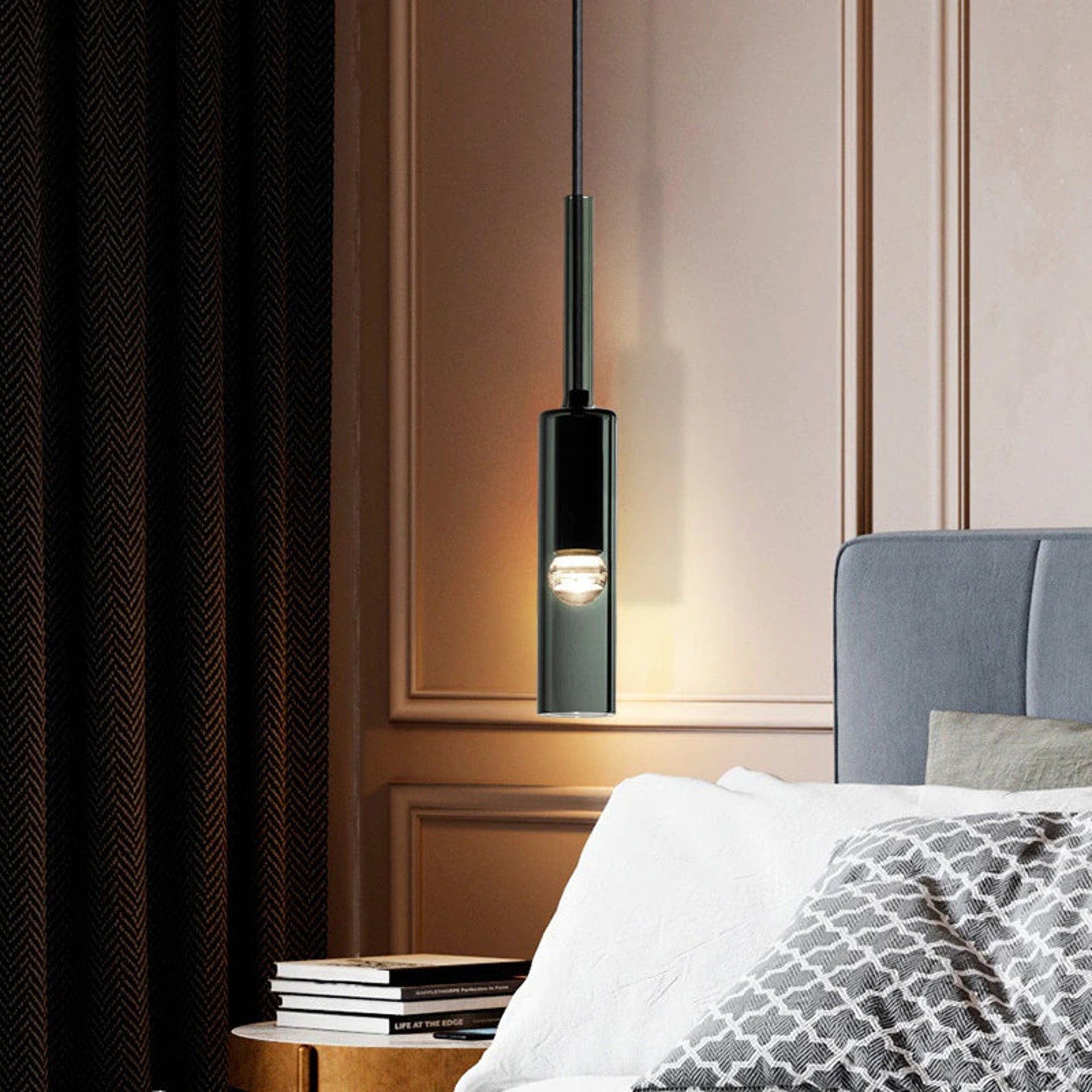 Modern Cylindrical Glass Pendant Light K855