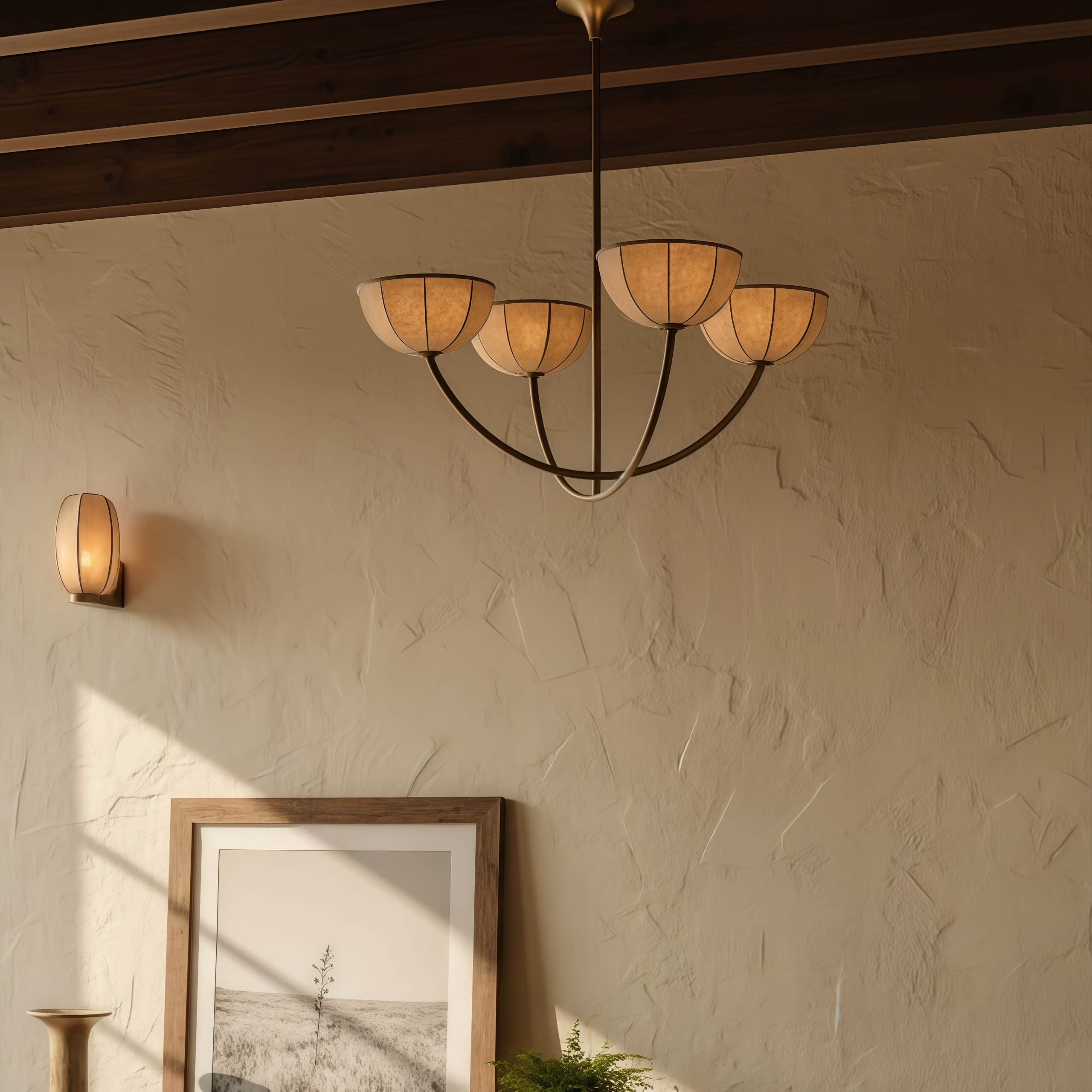 Loomis Minimalist Fabric Chandelier - Soft Ambient Lighting for Kitchen Island K2355