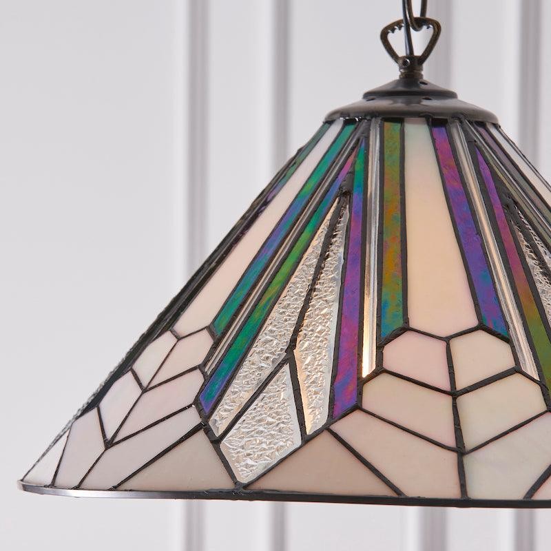 TF Astoria Tiffany Ceiling Pendant - Dimpled Geometric Glass Design for Living Room K2009