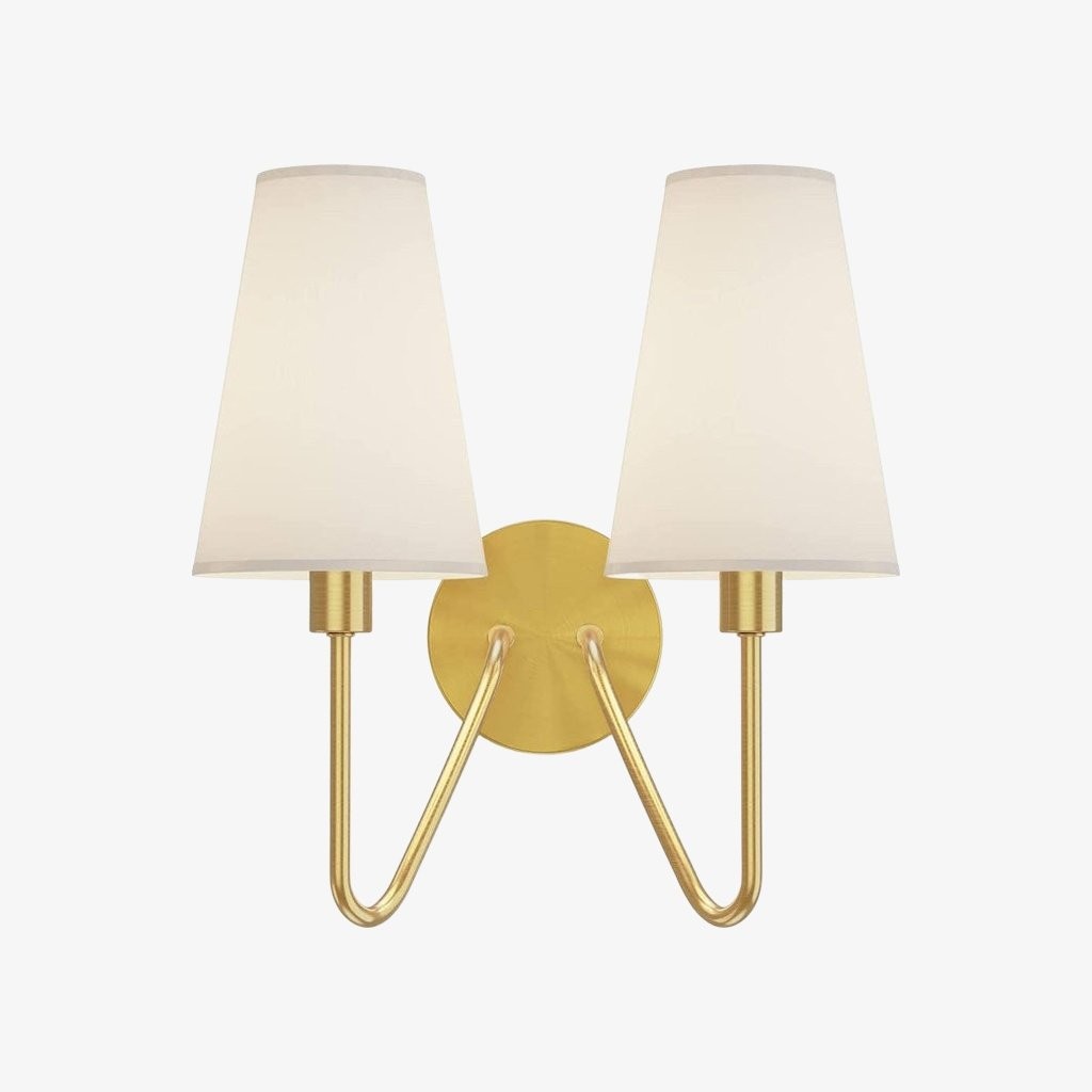 Arcuma Elegant Metal Fabric Shade Wall Sconce - Chic Lighting for Nightstands and Hallways K2077