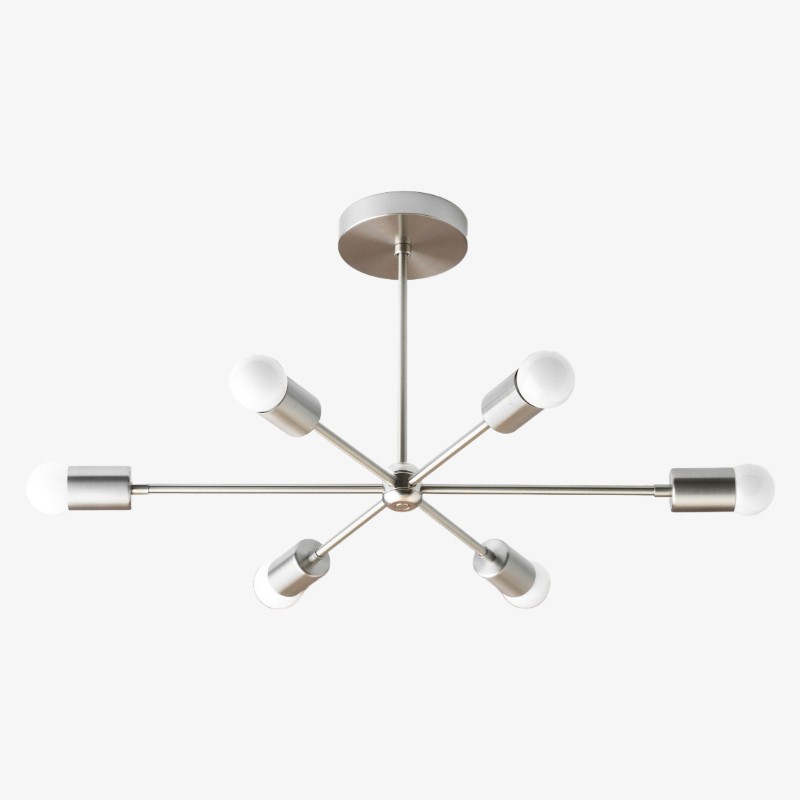 Mobilux Line Mid Century Modern Chandelier - 6 Heads Hanging Light K1436
