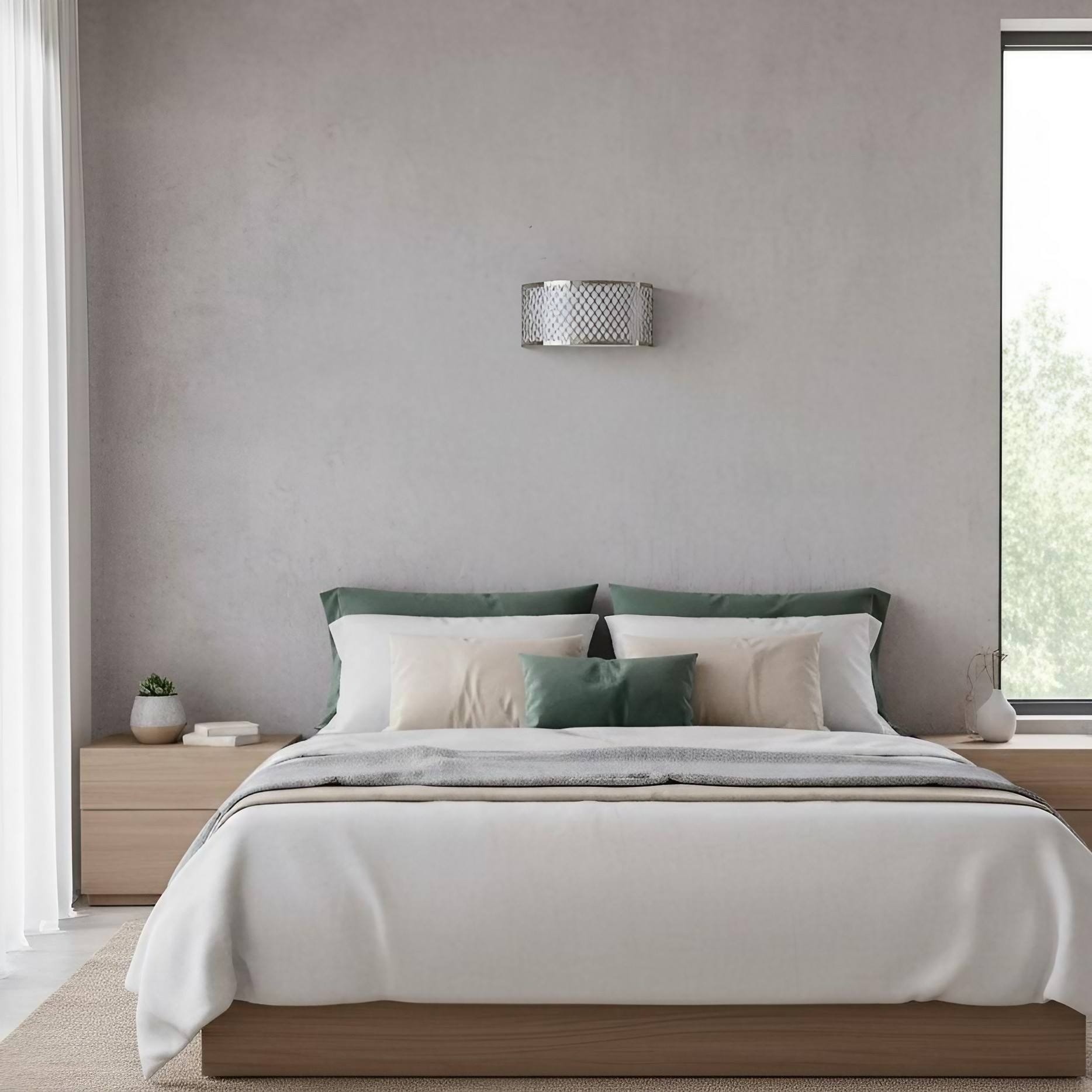 Liorin Fretwork Wall Light - Modern Curved Metal and Fabric Shade Sconce K1965