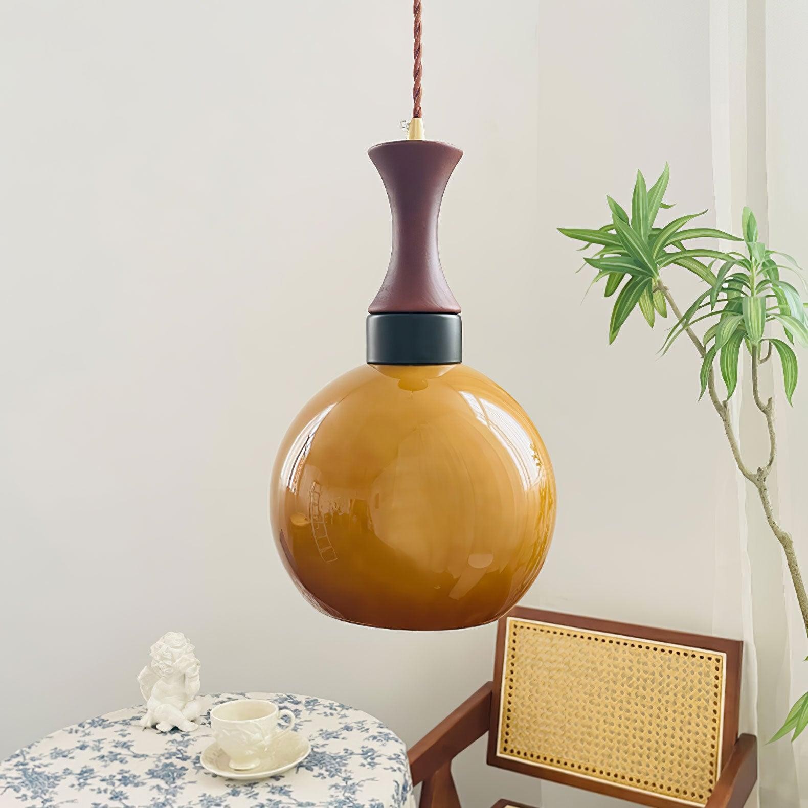 Spherical Orange Practical Luxury Pendant Lamp K561