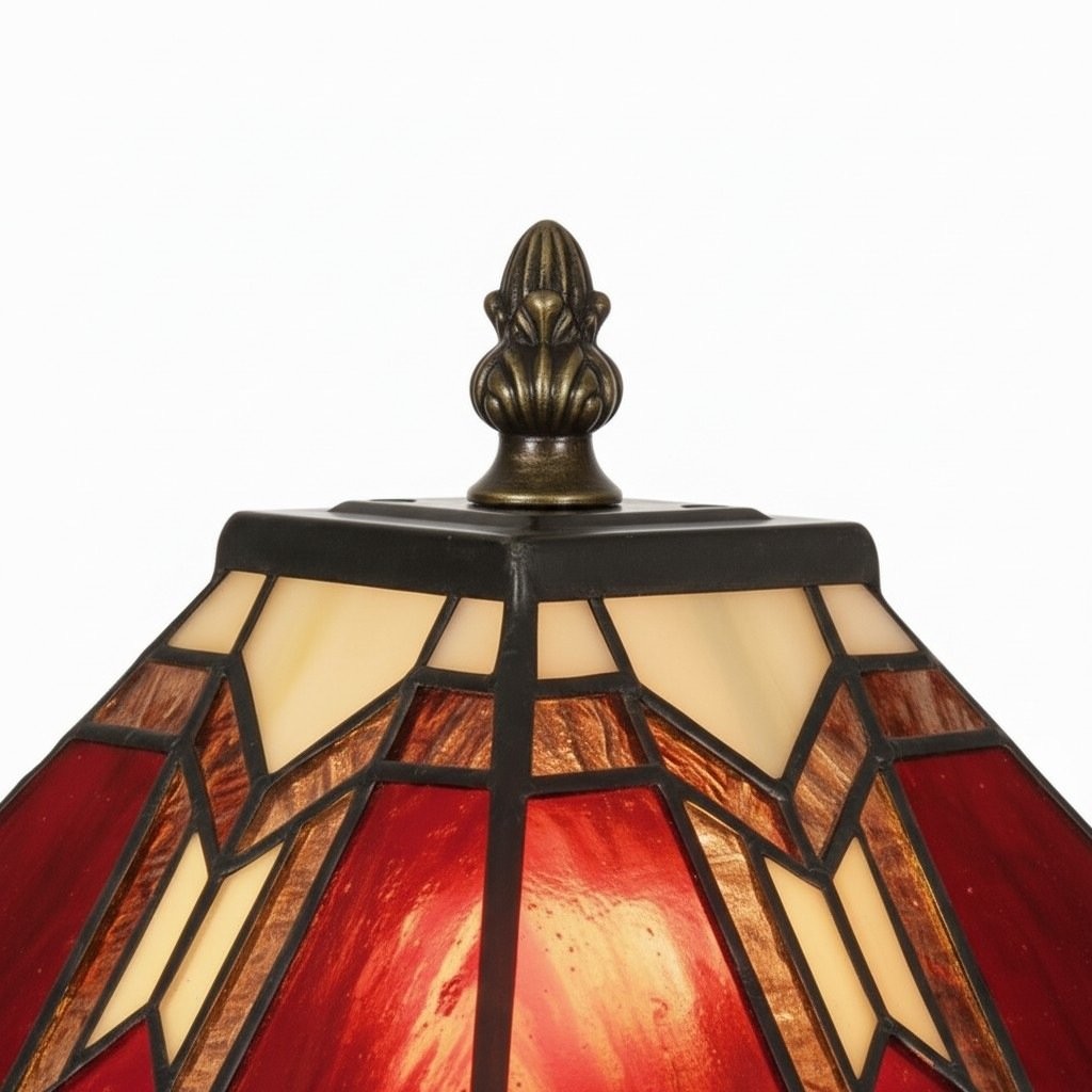 TiffStar Stained Glass Table Lamp - Vintage Style Stained Glass Suitable for Bedrooms and Living Rooms K2013