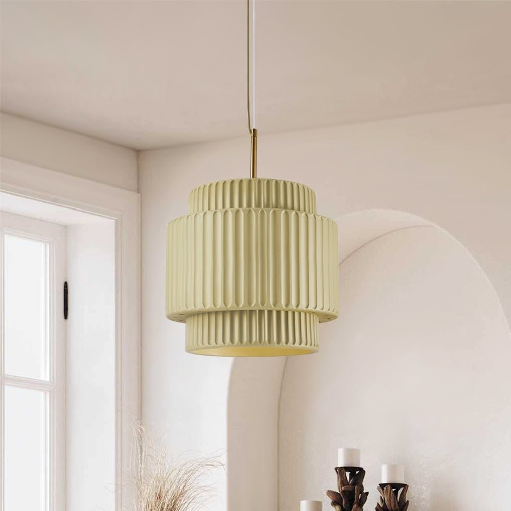 Cream Style Resin Drum Pendant Light K187