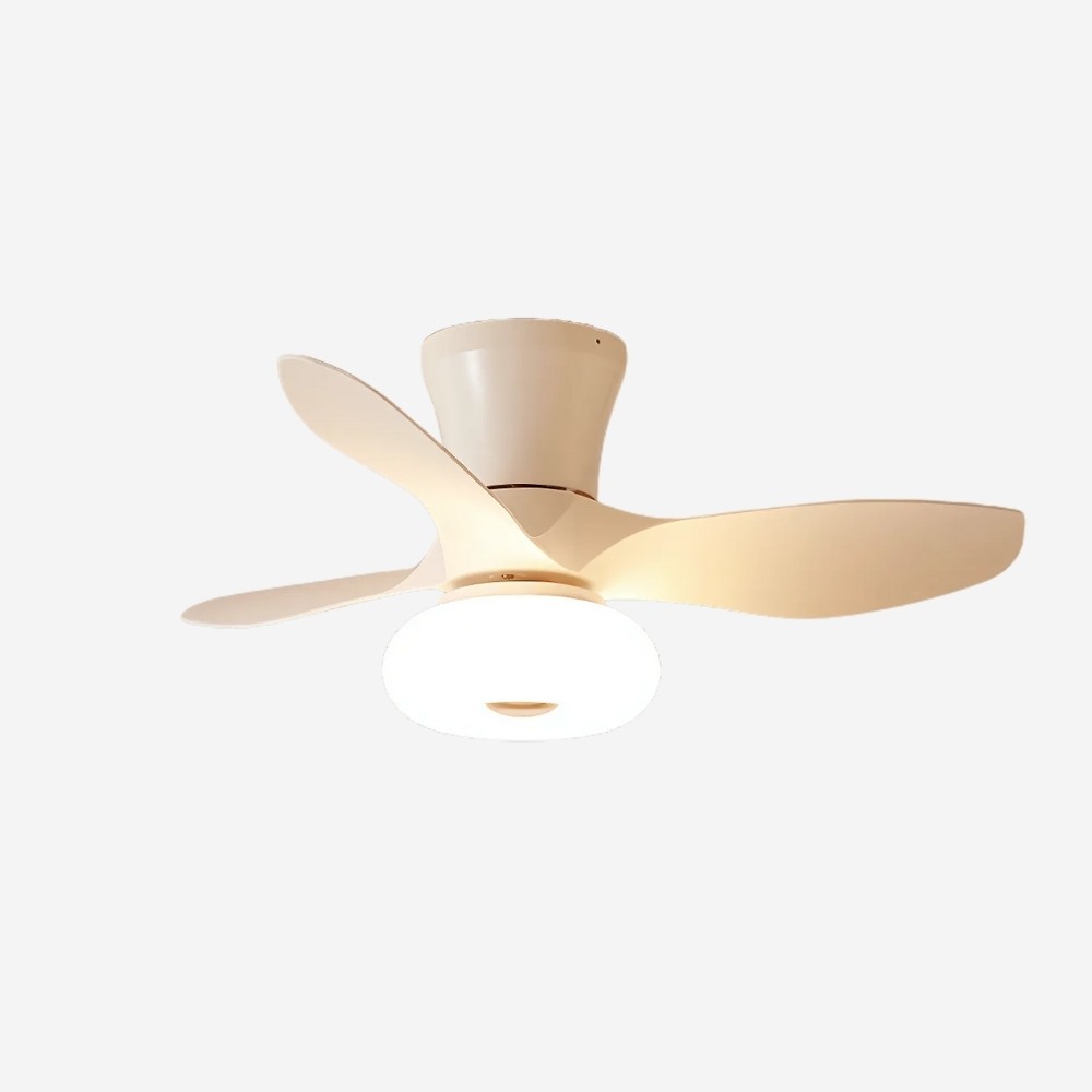 Modern Cream Quiet Led Ceiling Fan Light For Bedroom K1113