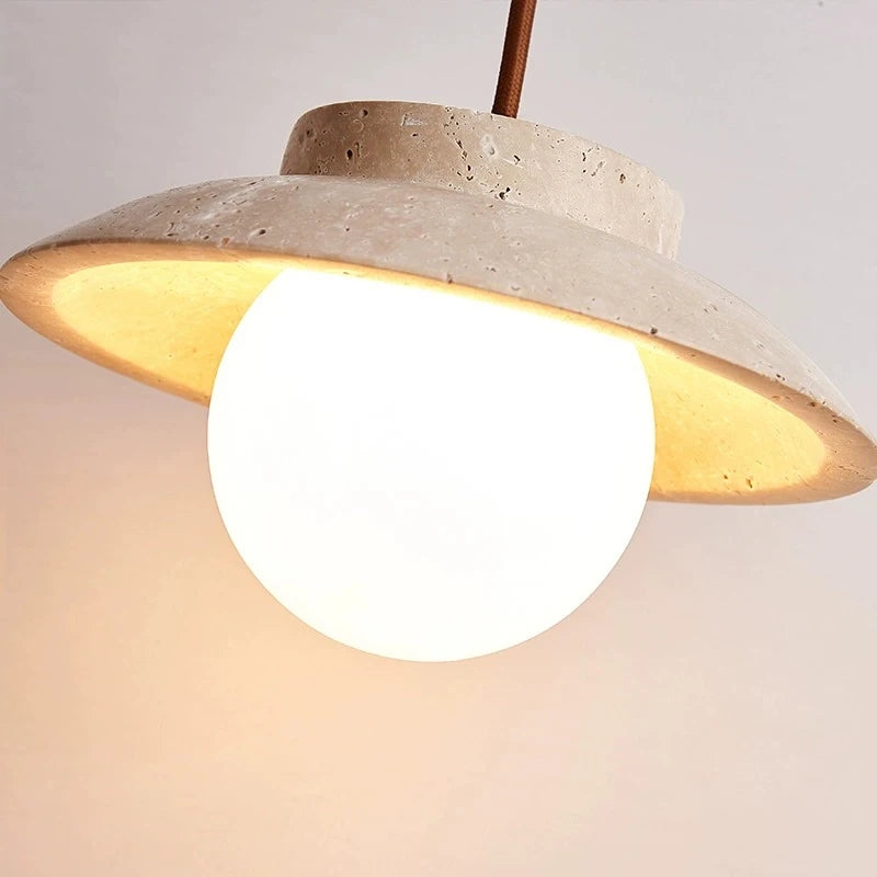 Travertine LED Stone Pendant Light D936