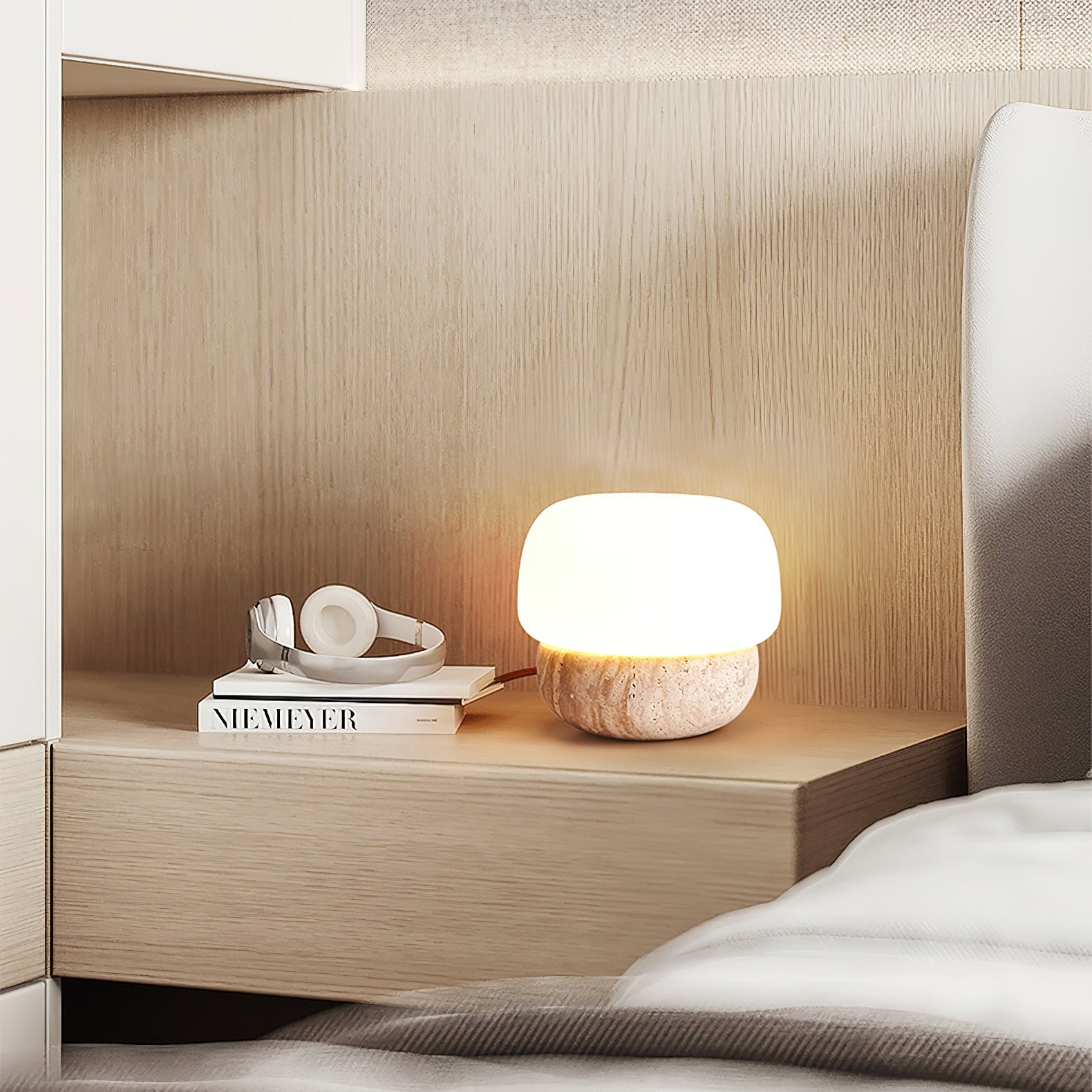 Nordic Style Round Travertine Table Lamp K359