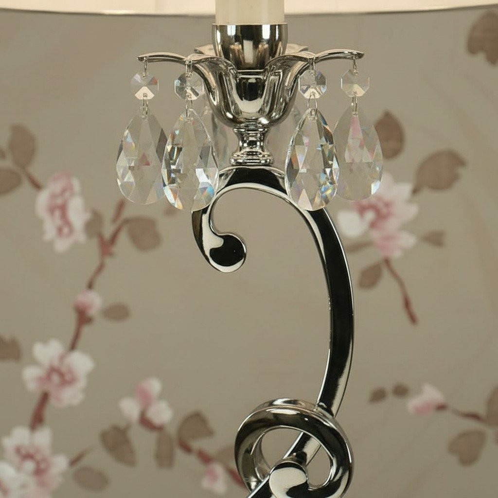 Talonis Decorative Crystal Table Lamp - Curved Metal Style for Home Interiors K1919