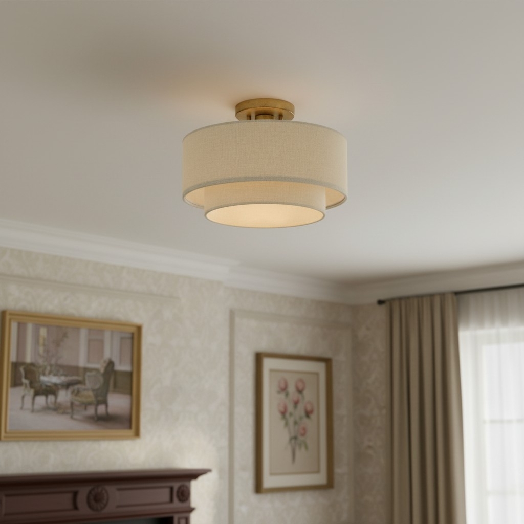 Lumeris Elegant Linen Blend Design Ceiling Light with Modern Style for Living Room K2406