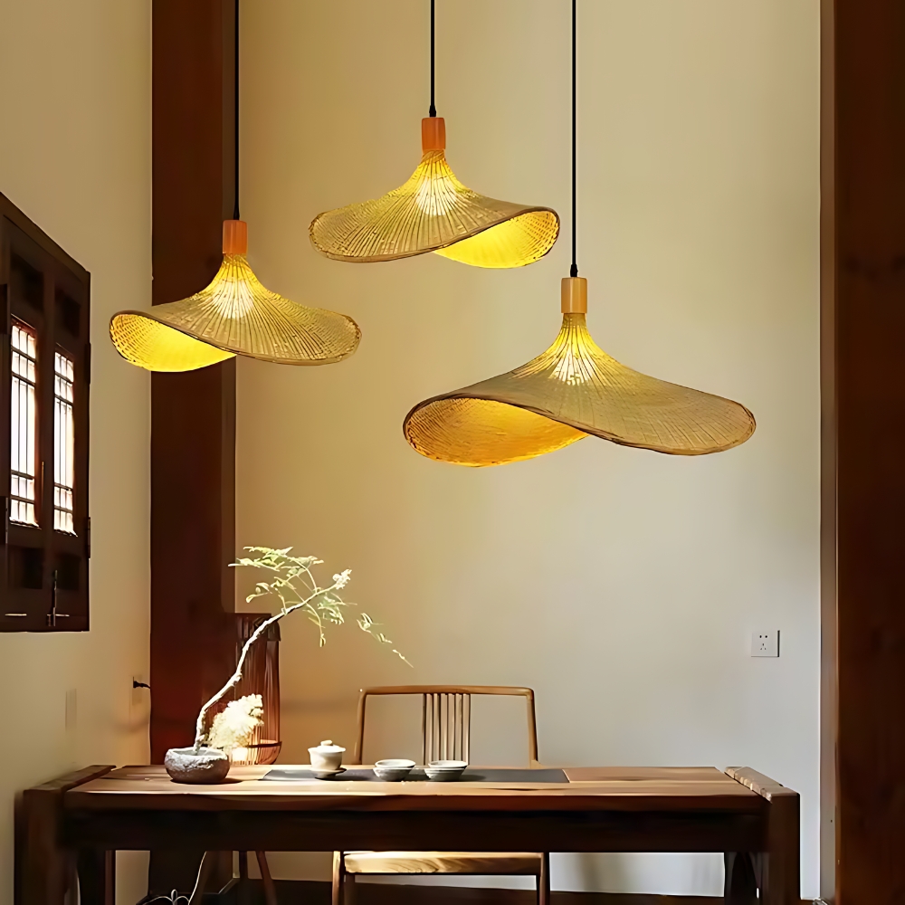 Rustic Raphia Charm Rattan Pendant Light D834