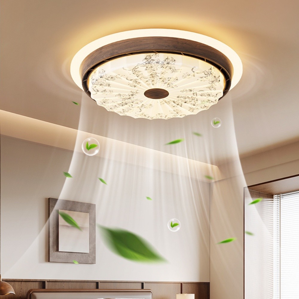 Retro Low Profile Bladeless Led Ceiling Fan Light K1101