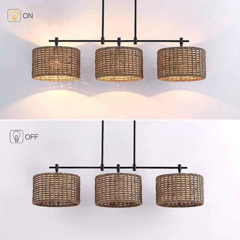 3 Light Dimmable Rustic Drum Chandelier K137