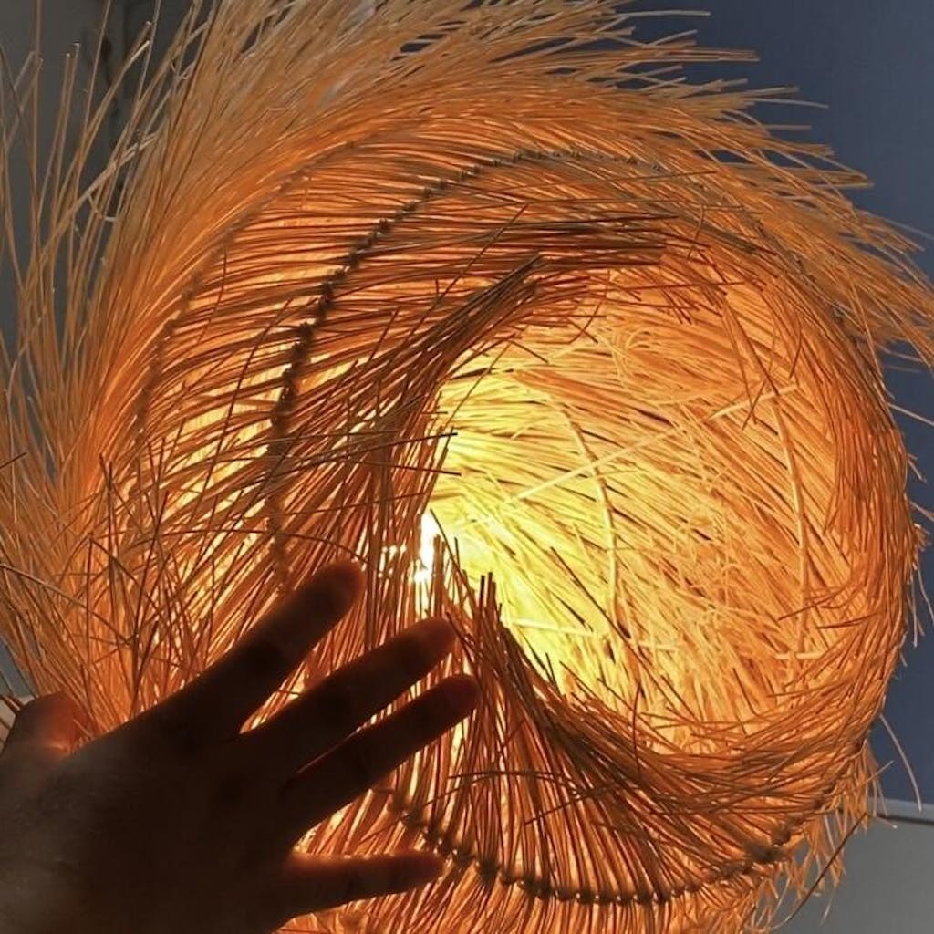 Boho Style Nest Rattan Pendant Light K44