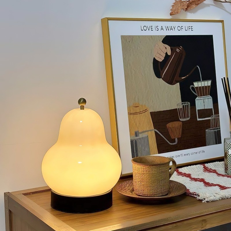 Pear Touch Glass Table Lamp For Bedroom