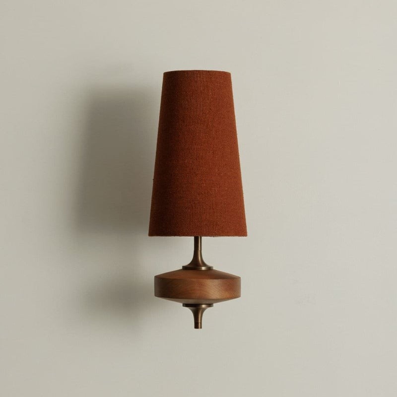 Hour Retro Wood Metal Wall Lamp – Elegant Fabric Accent Lighting for Living Spaces K1208