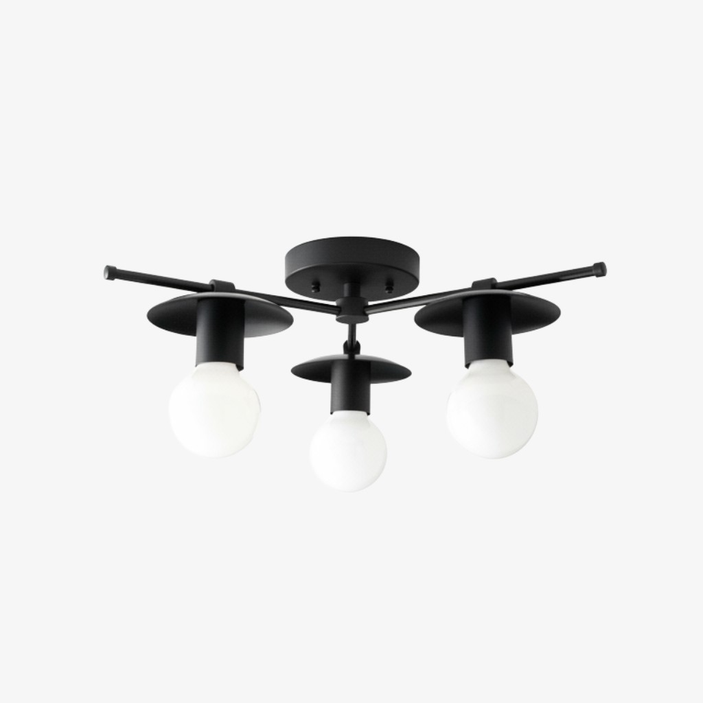 Radiro Globe Industrial Art Deco Light - Unfinished Brass Ceiling Light with Backsplashes K1466