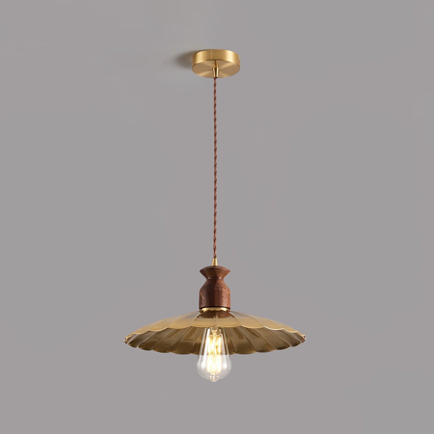 Round Brass Metal Badge Gold Pendant Lamp K272