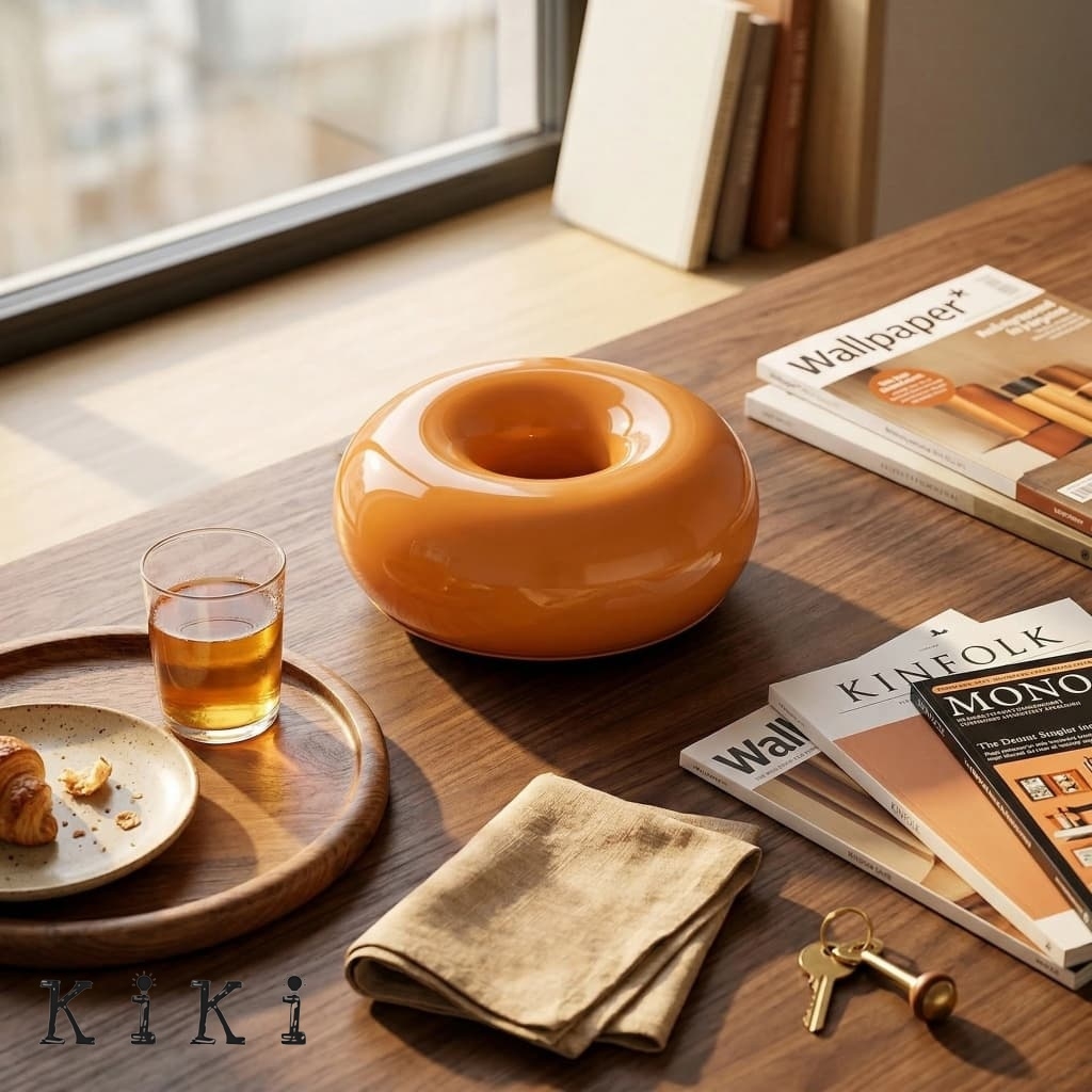 Bauhaus Round Table and Wall Lamp - Stylish Donut Led Lighting for Bedroom K46