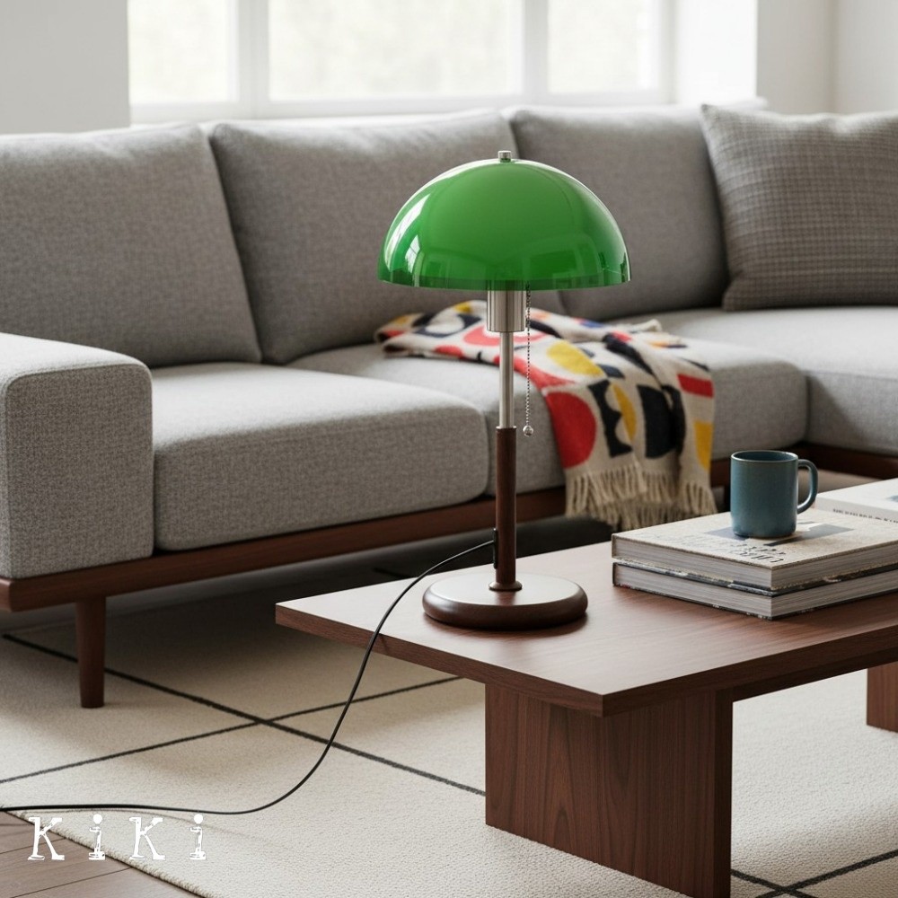 Afterglow Sculptural Retro Round Shade Table Lamp - Stylish Light for Bedroom or Workspace K2159