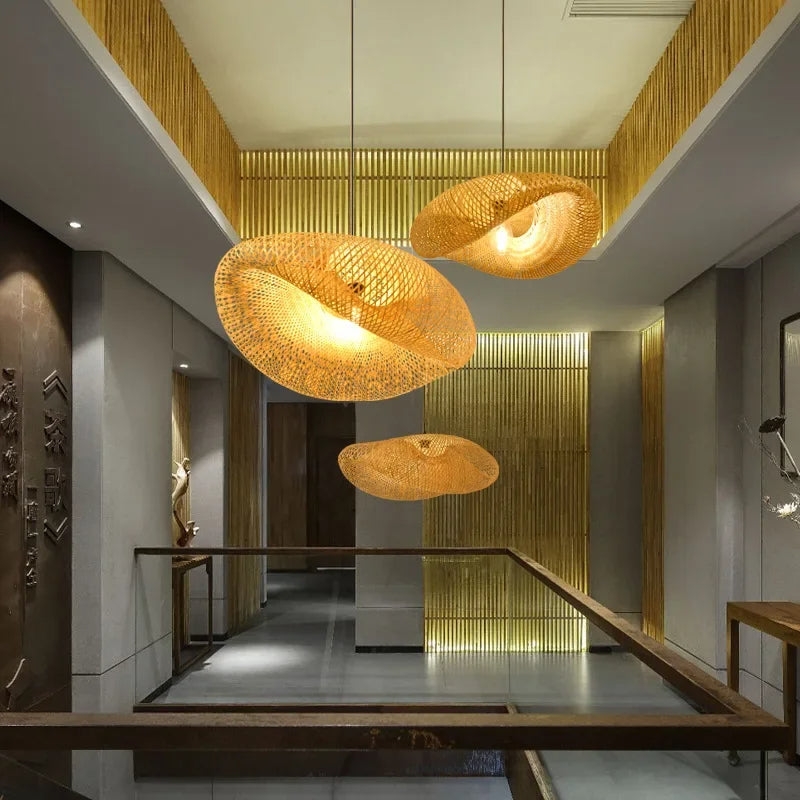 Aira Handwoven Natural Bamboo Pendant Light D773