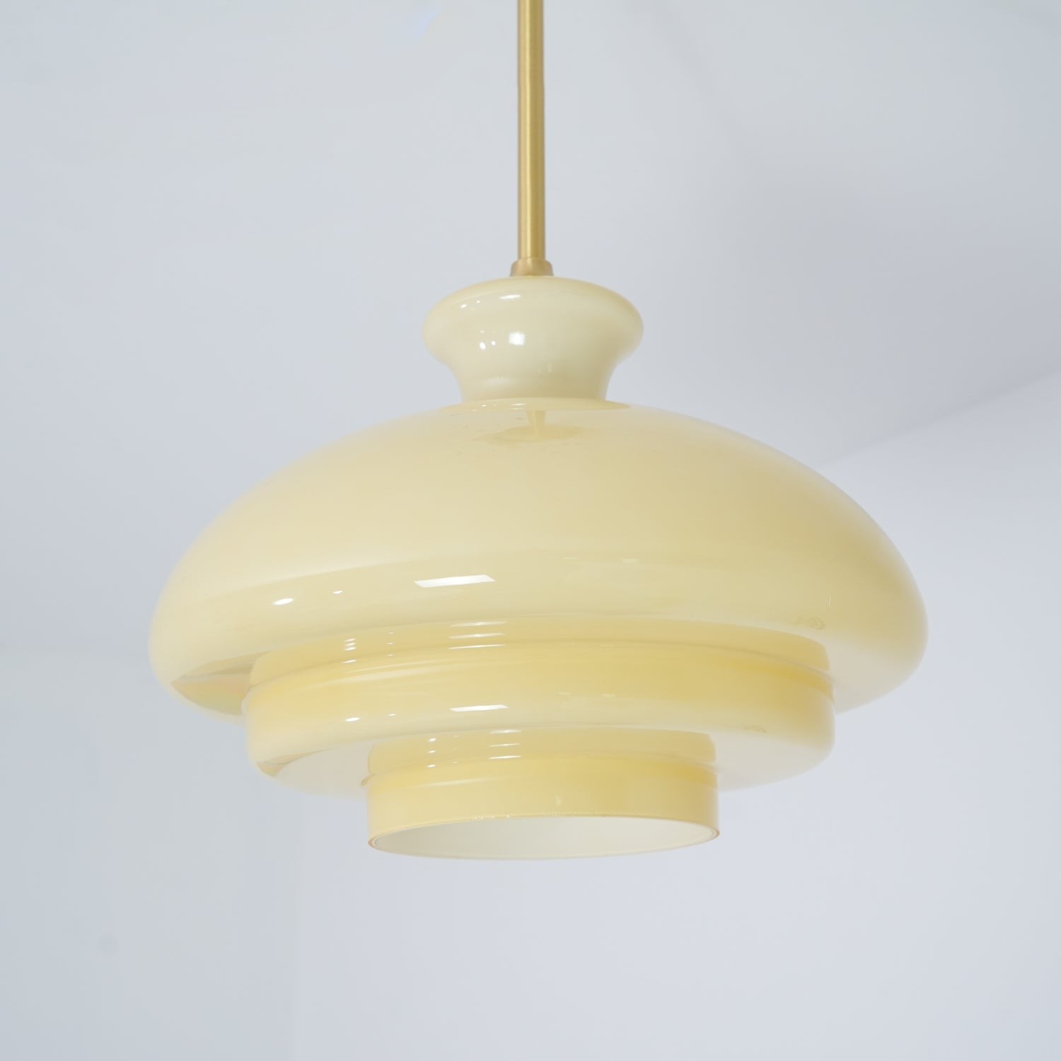 Round Yellow Stylish Simple Glass Pendant Lamp K573