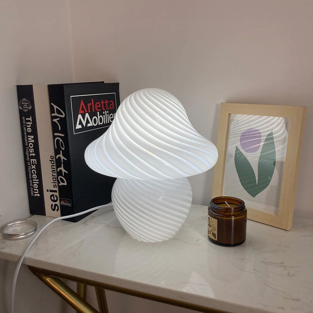 Modern Stained Glass Mushroom Night Light K55