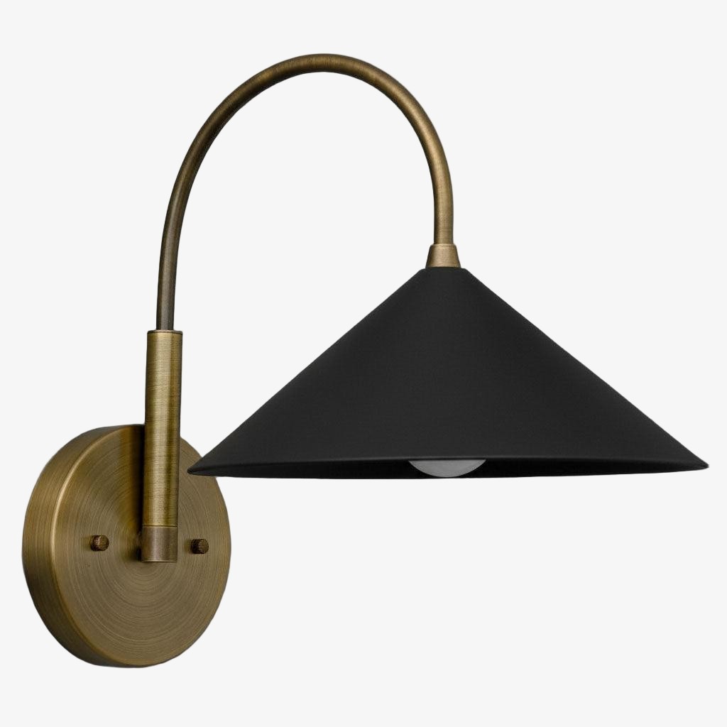 Curva Curved Metal Wall Sconce - Elegant Vintage Wall Lamp for Bedroom K1532