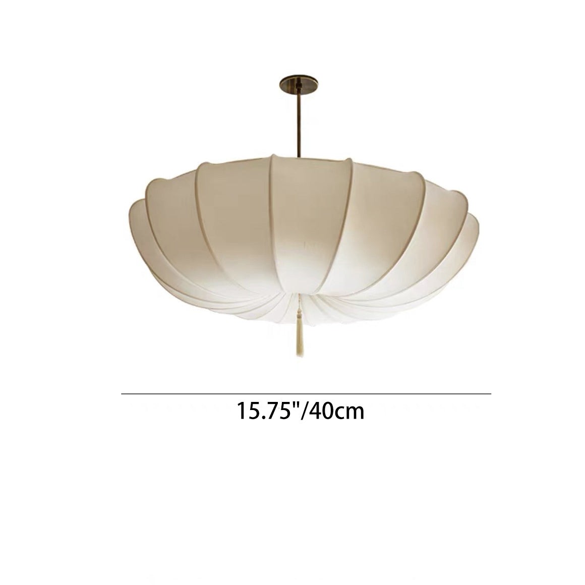 Traditional Round Fabric Shade Pendant Lamp - Elegant Fixture for Living Room K1281