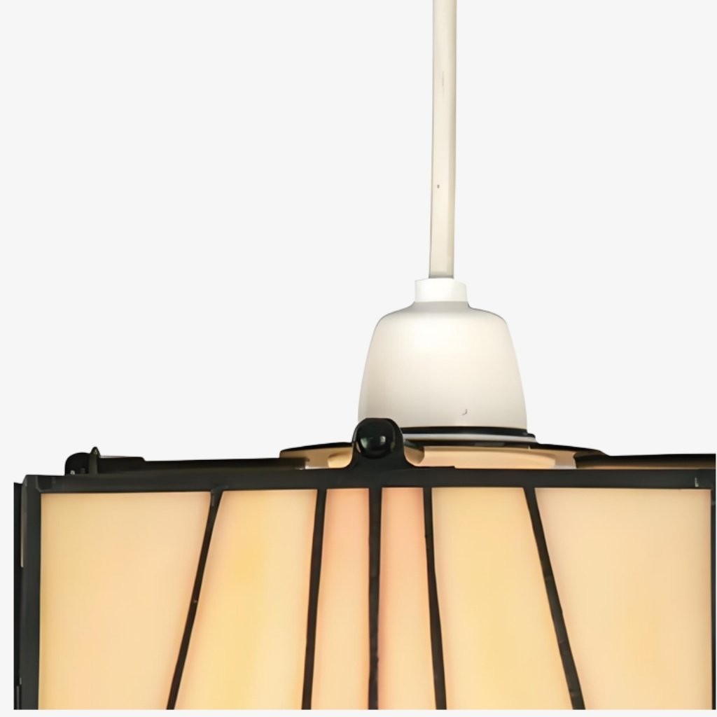 TF Camillo Mosaic Tiffany Glass Pendant Light - Square Lantern Shade - Artisan Home Décor Accessory K1997