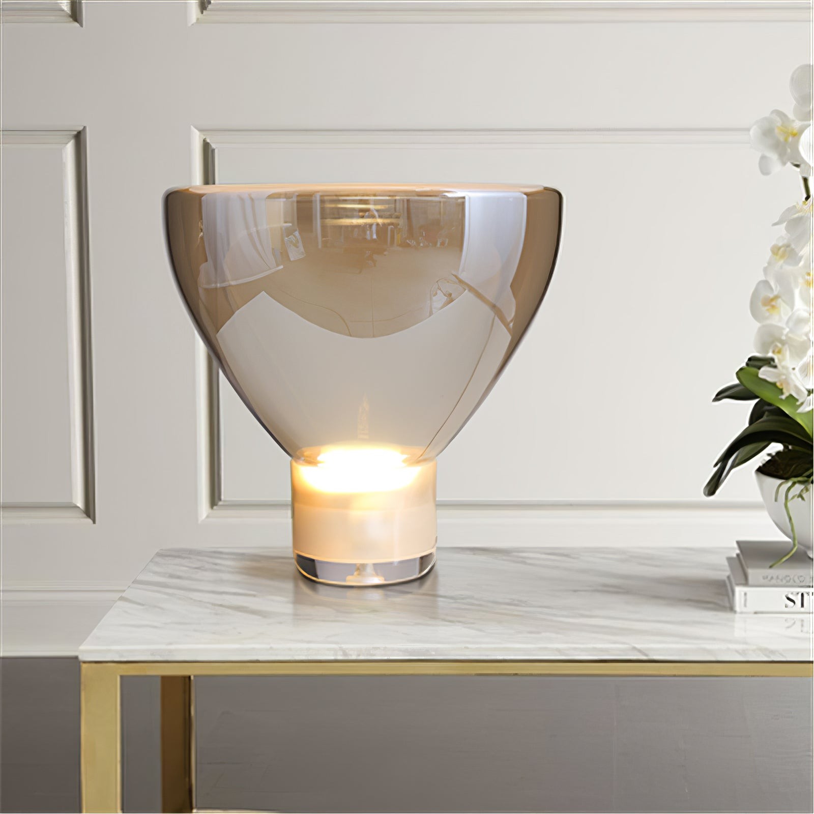 Nordic Simple Modern Luxury Glass Table Lamp For Study Room K220