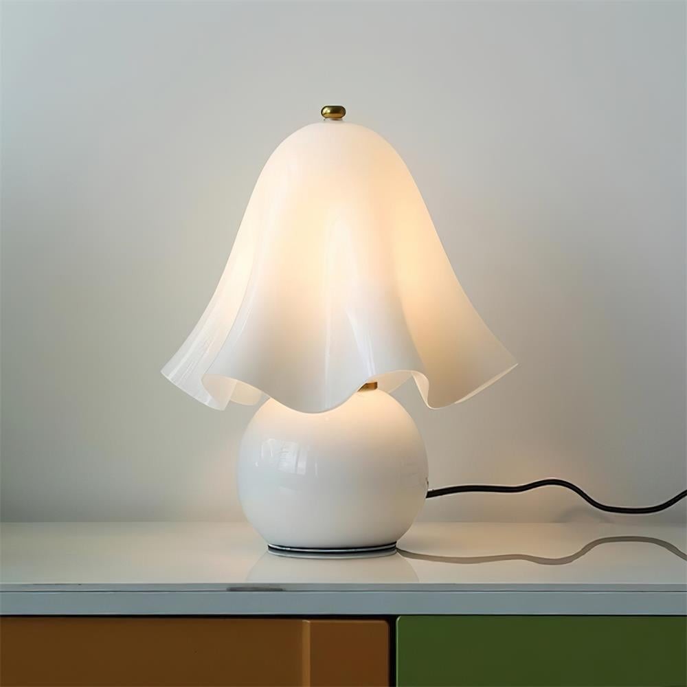 Bellina Bell Flower Table Lamp – Sculptural Glass Vera Style For Side Table Lamp K1135