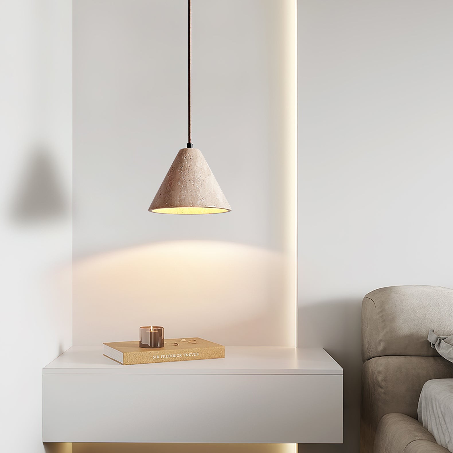 Wabi-Sabi Style Creative Travertine Pendant Light K690