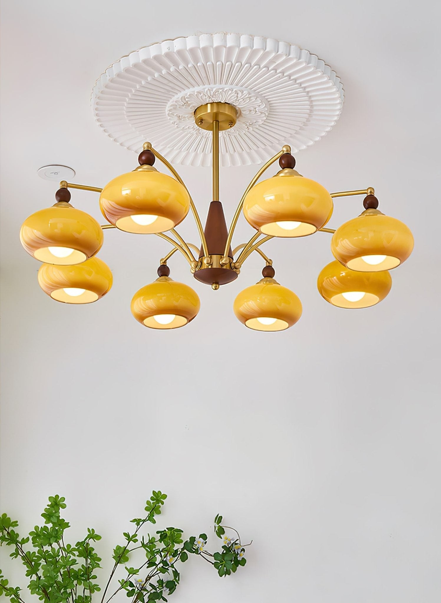 Vintage Multihead Persimmon Chandelier K623