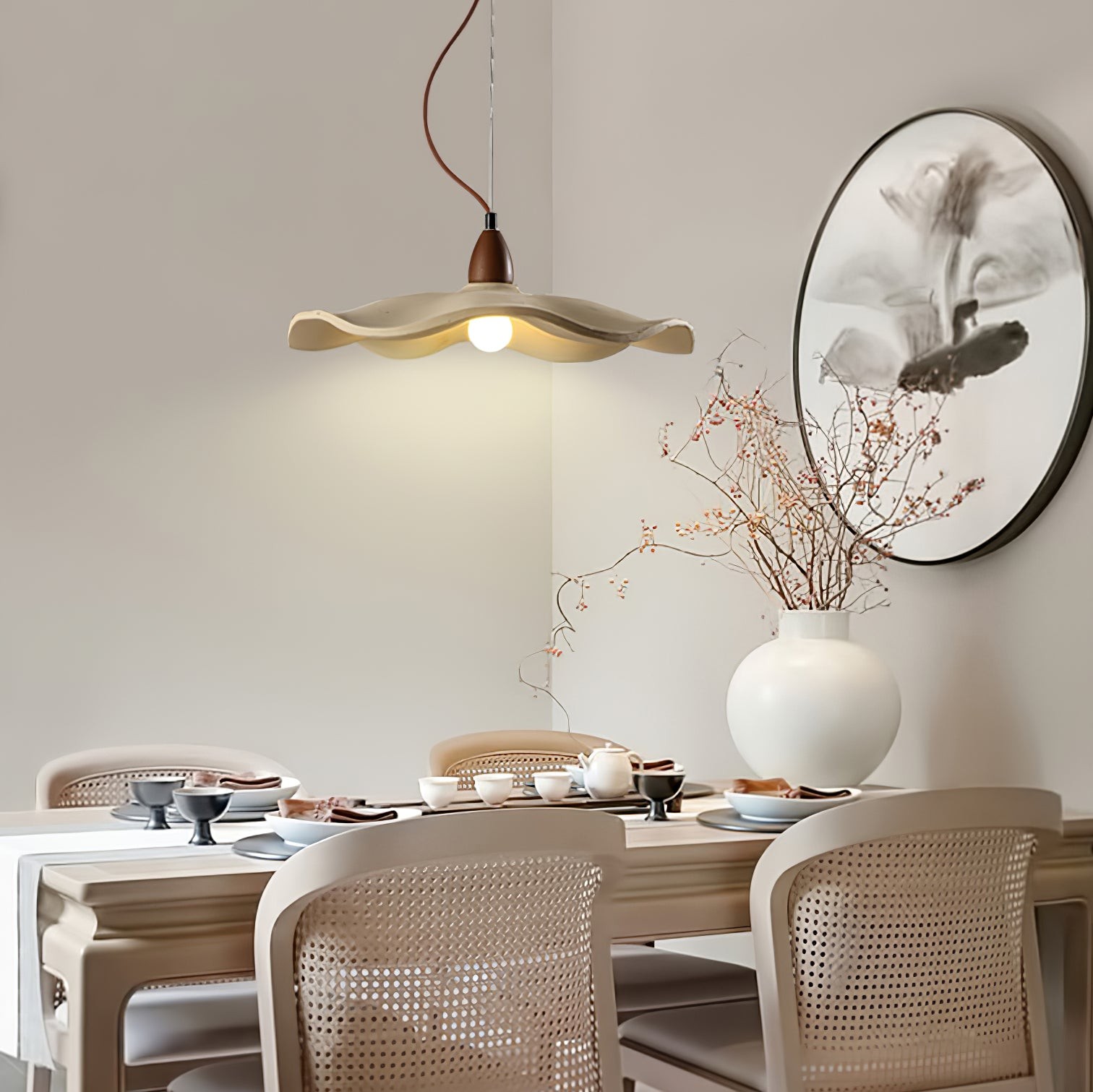 Japanese Wabi-Sabi Style Cement Wave Pendant Lamp K309