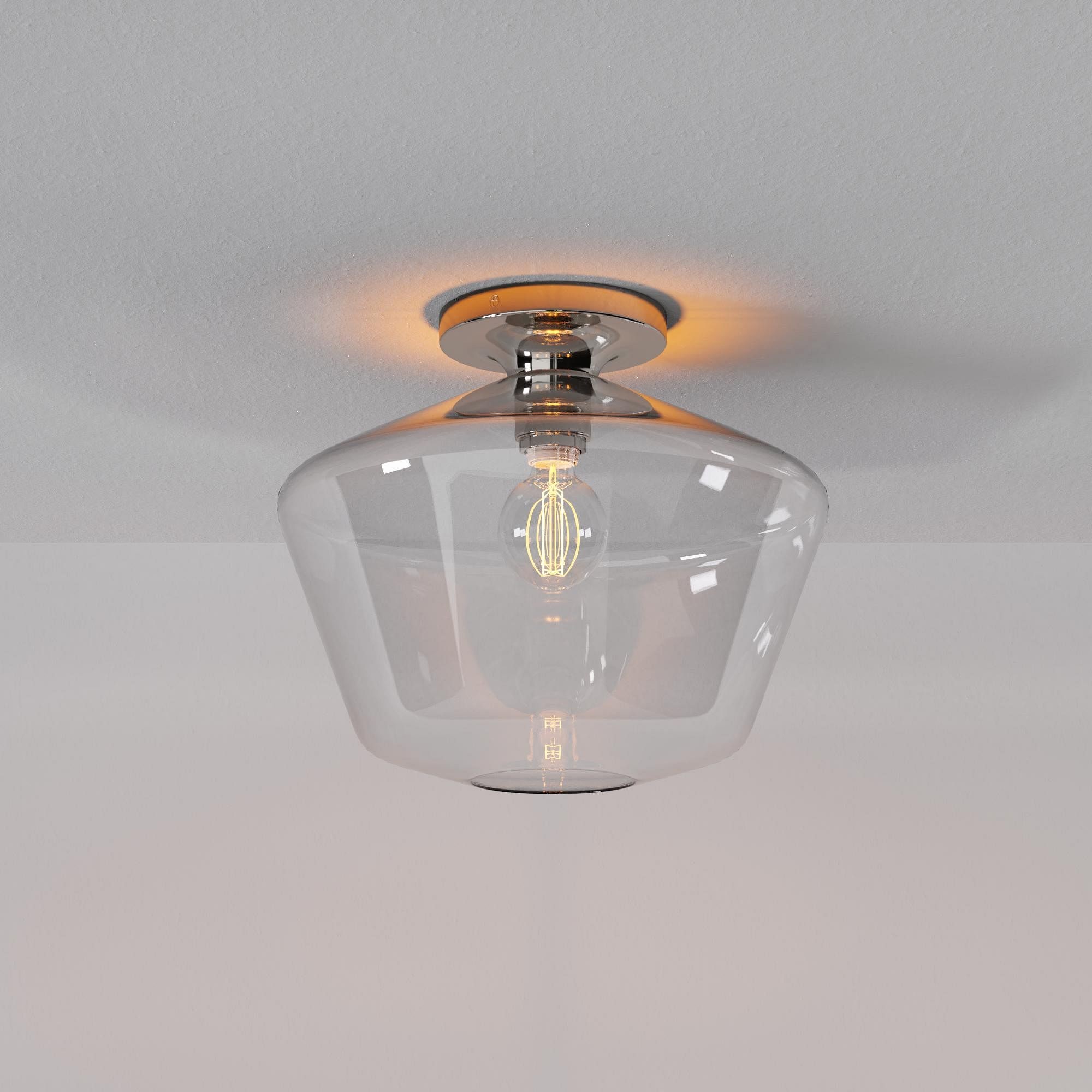 Merin Sleek Glass Ceiling Lamp - Geometric Flushmount Lamp for Dining Room K1223