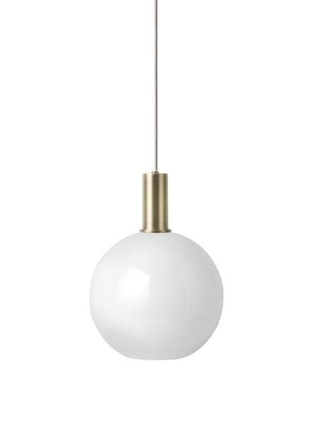 Brass Pendant & Opal Shade