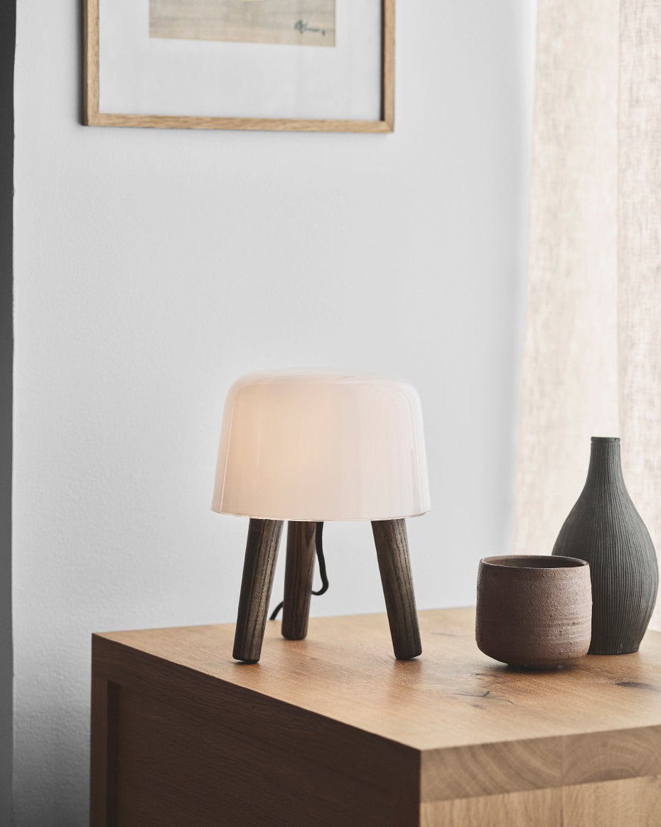 Nordic Wood Decorative Glass Table Lamp For Bedroom K506