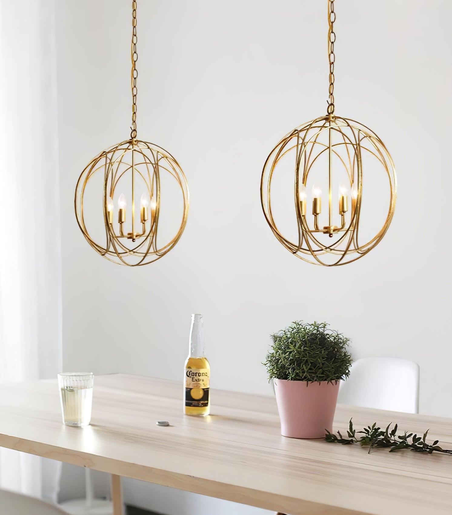 Hollow Metal Line Retro Pendant Light K554