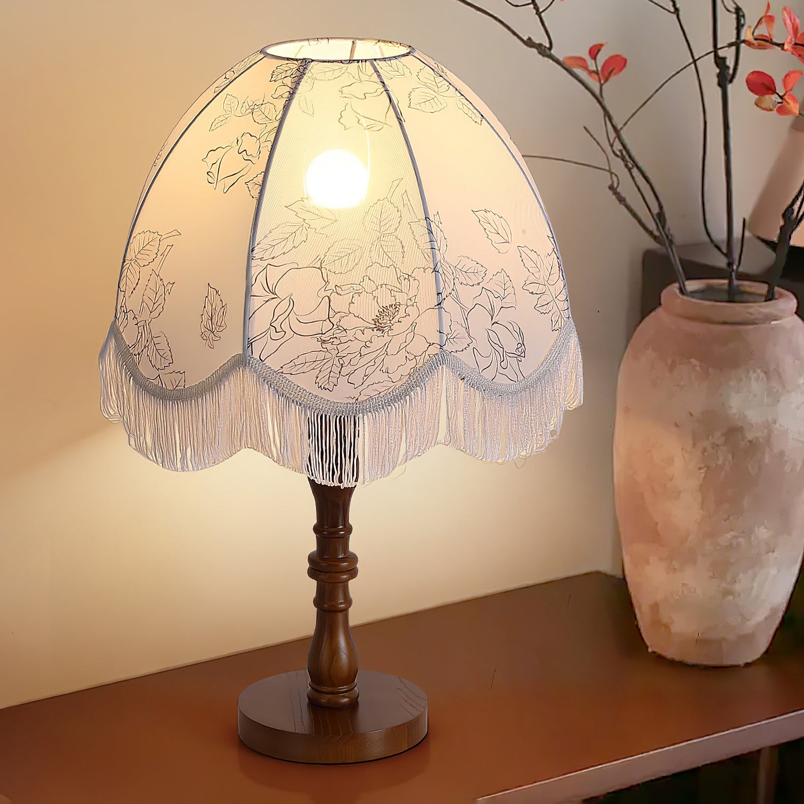 Luxury Printed Tassel Table Lamp K607