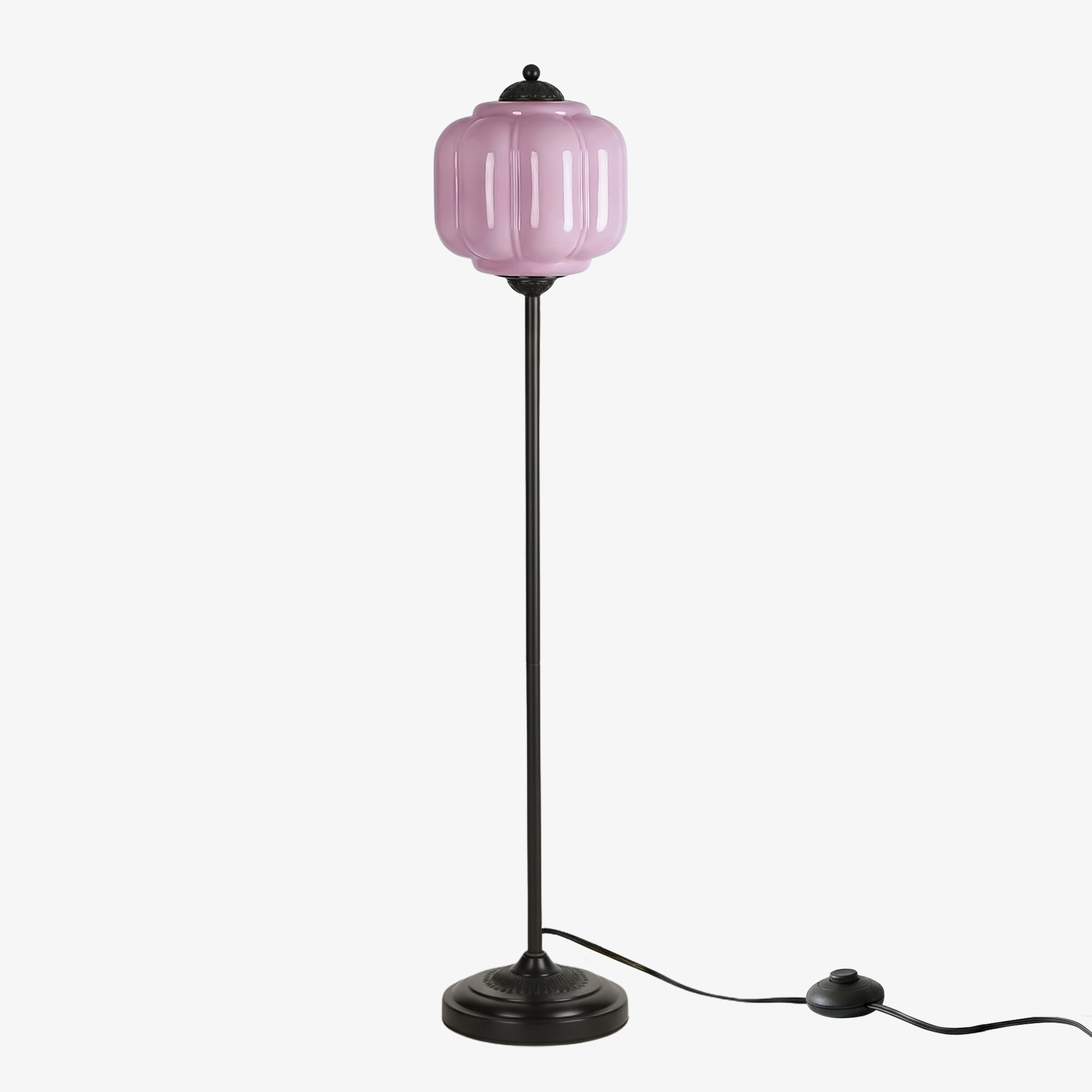 Eloise Handcrafted Retro Glass Floor Lamp - Lantern Form Floor Light for Reading Corners K2345
