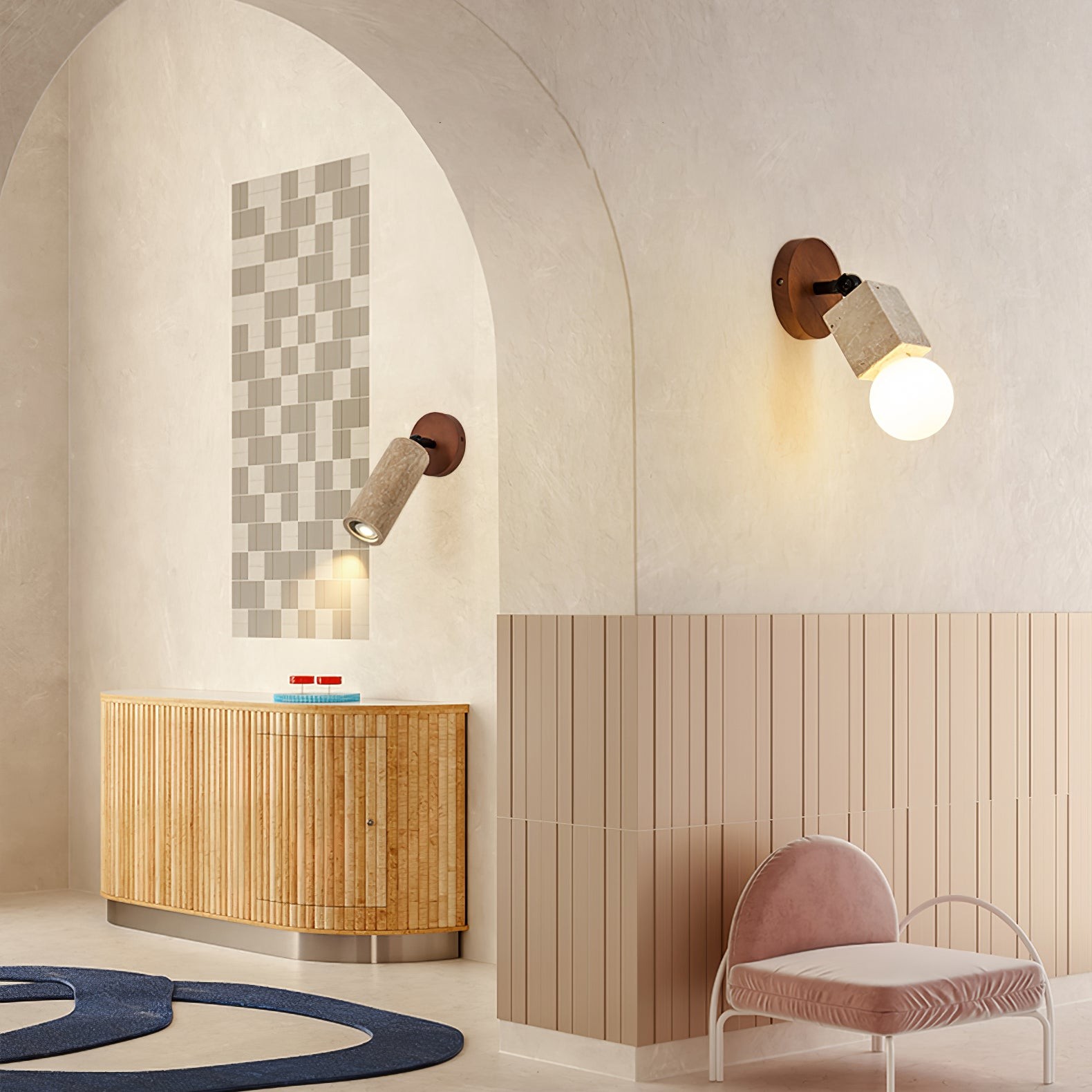 Wabi-Sabi Travertine Adjustable Wall Lamp K745