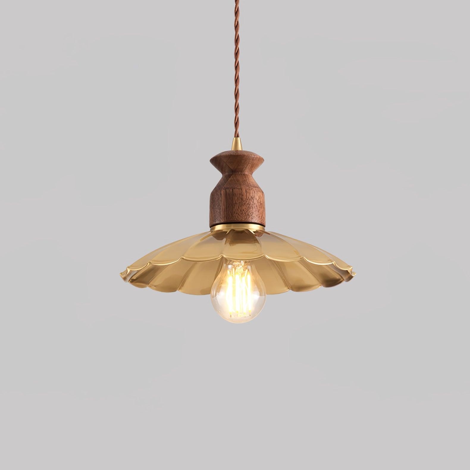 Round Brass Metal Badge Gold Pendant Lamp K272