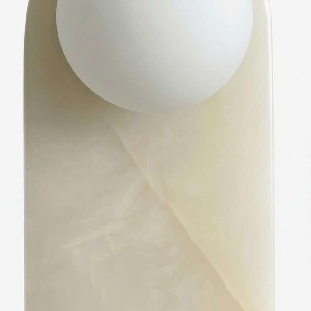 Vinbrea Stone Wall Lamp Organic Texture - Mid-Century Accent Light for Bedroom and Hallway K2402