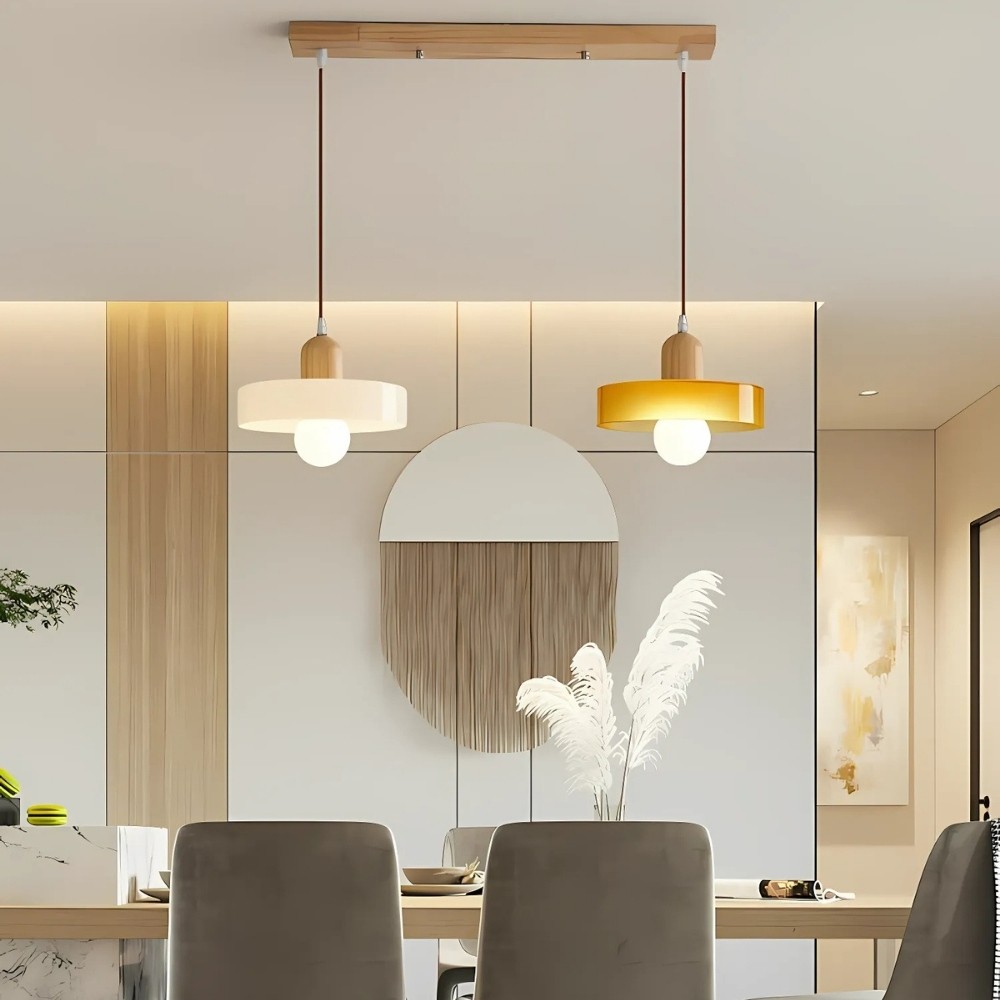 Modern Nordic Wood Disc Orb Pendant Light K894